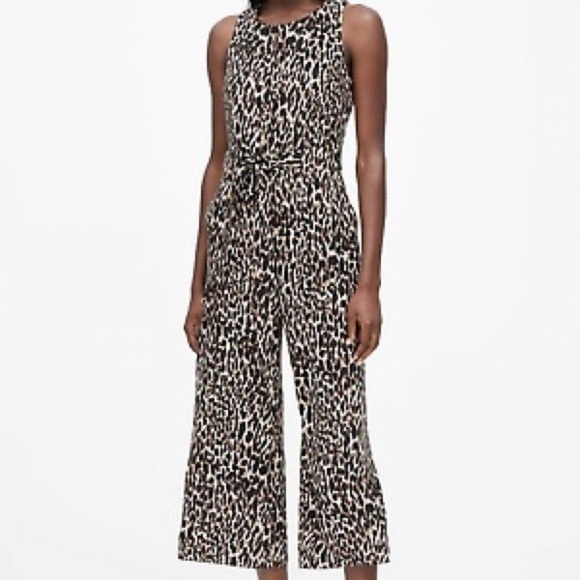Banana Republic Pants - NWT Banana Republic Women’s Leopard Print Crop Wide Leg Sleeveless Jumpsuit, 2